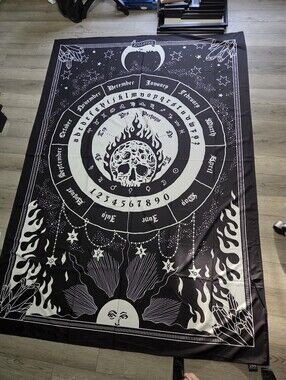 Killstar Pendulum Wall Tapestry Hanging Fabric Skull Zodiac Goth Emo Punk Black